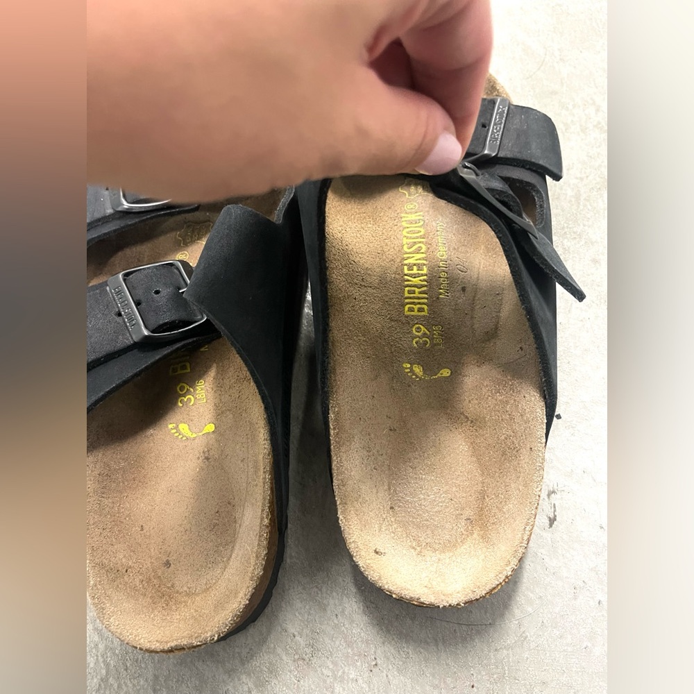 Women’s Birkenstock Arizona Black Slide Sandal size 39 - Picture 6 of 7